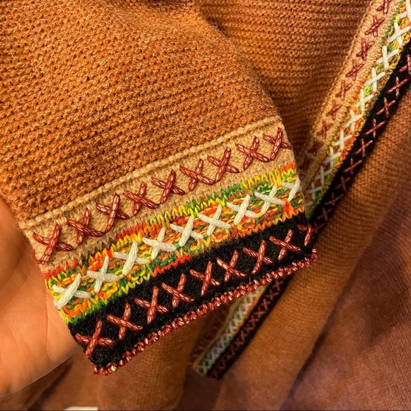 Simply Couture | Long Duster Open Cardigan Embroidered Small Lagenlook Heavy - Picture 5 of 11